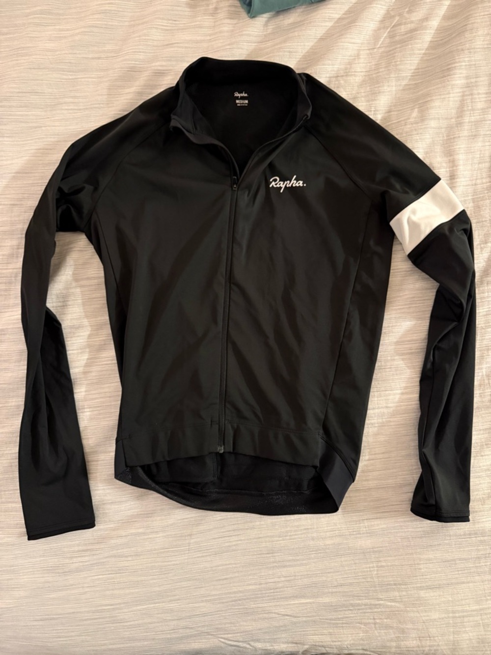 Rapha Black Cycling Jacket with White Sleeve Panel